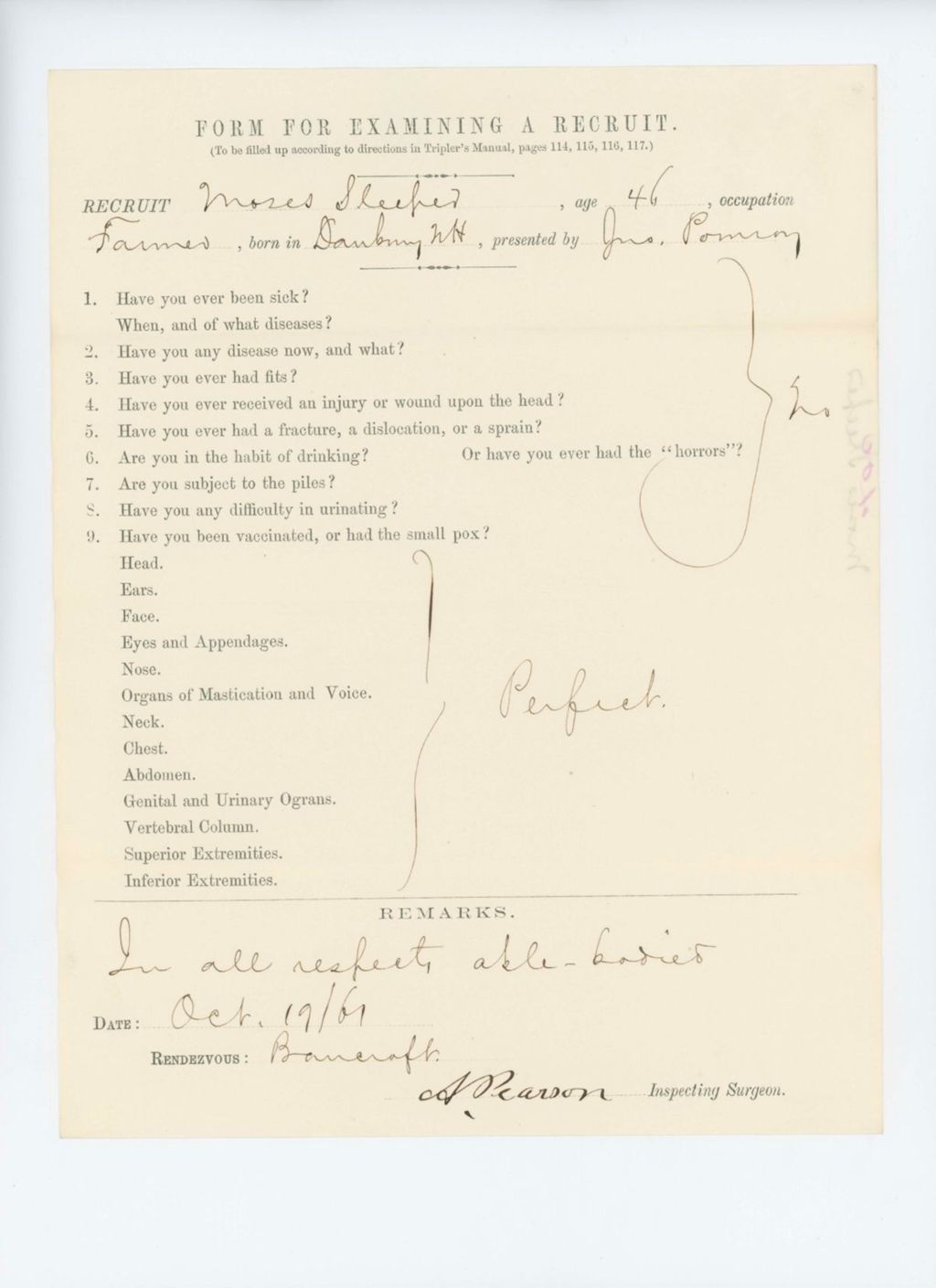 Miniature of Moses Sleeper Medical Examination