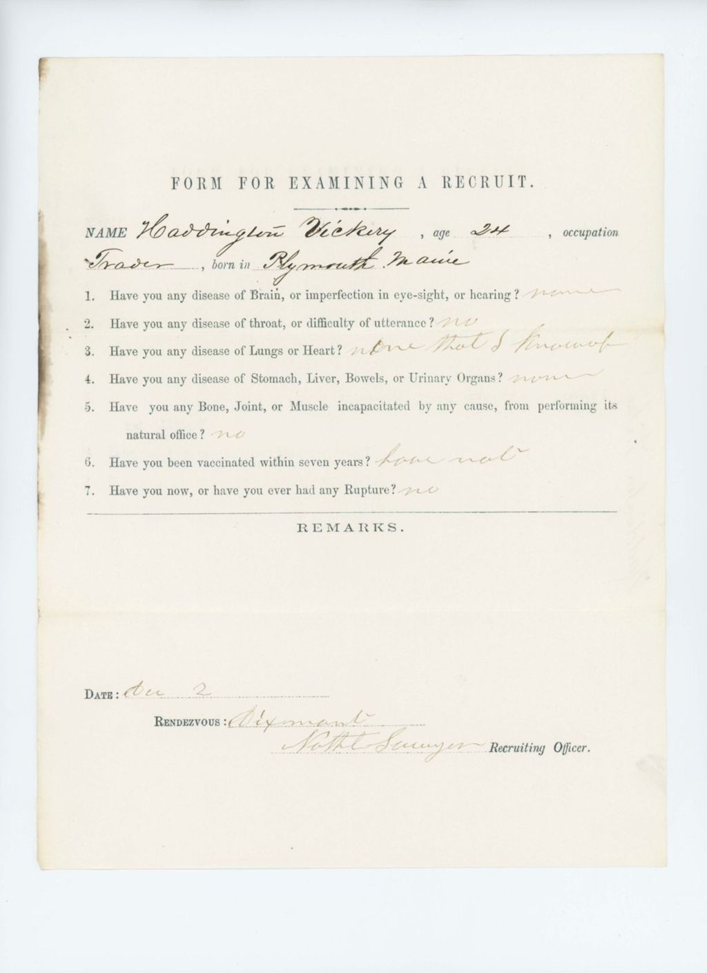 Miniature of Haddington Vickey Medical Examination