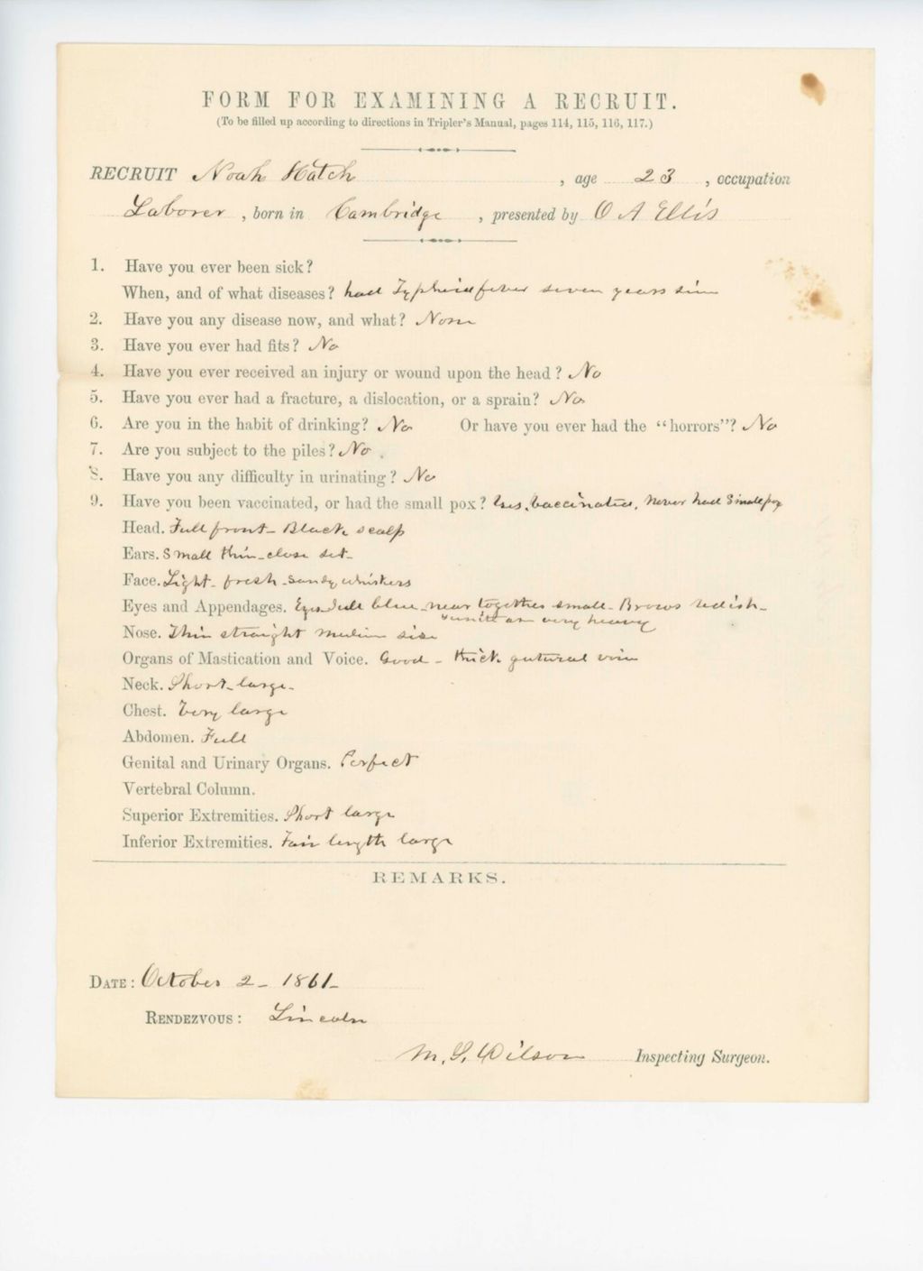 Miniature of Noah Hatch Medical Examination