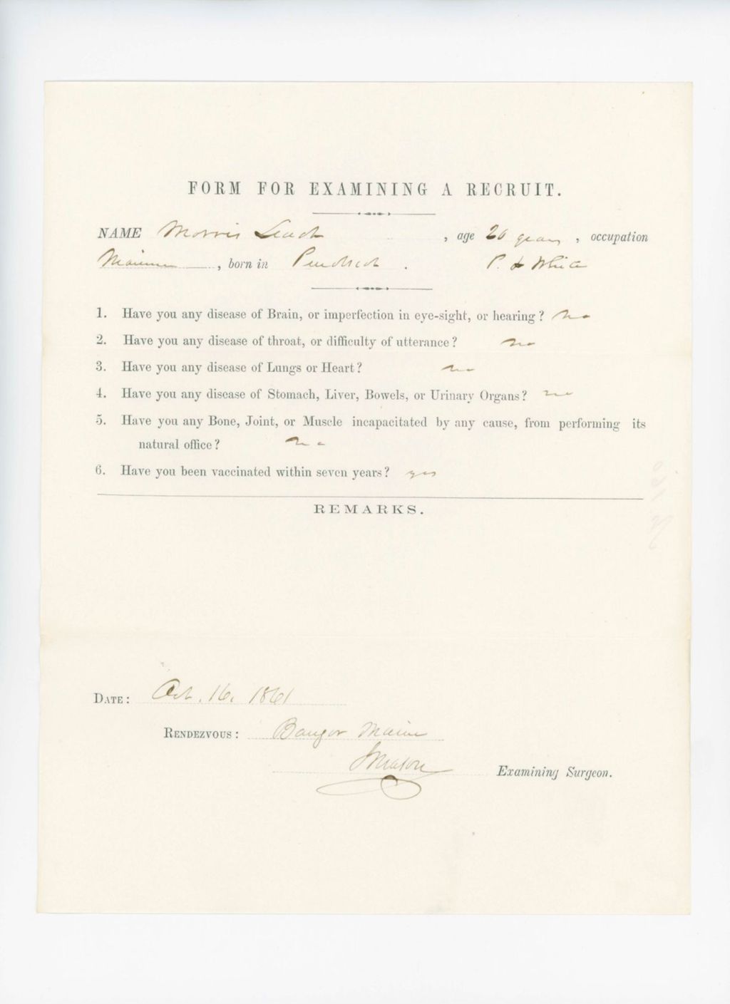 Miniature of Morris Leach Medical Examination