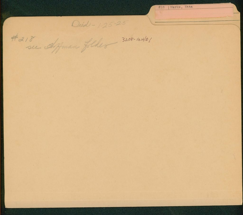 Miniature of Etta Marks Patient Files (1/2)