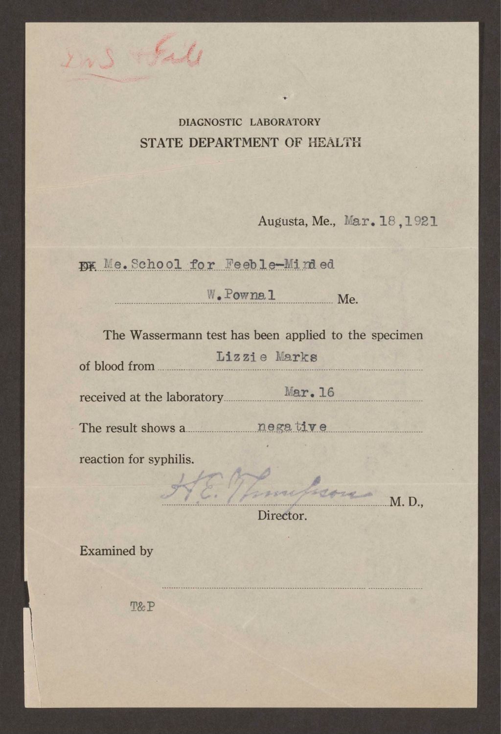 Miniature of Lizzie Marks Patient Files