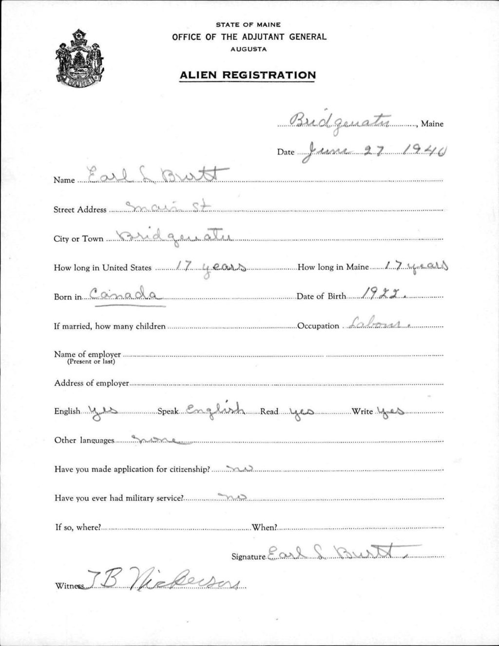 Miniature of Alien Registration- Burtt, Earl L. (Bridgewater, Aroostook County)