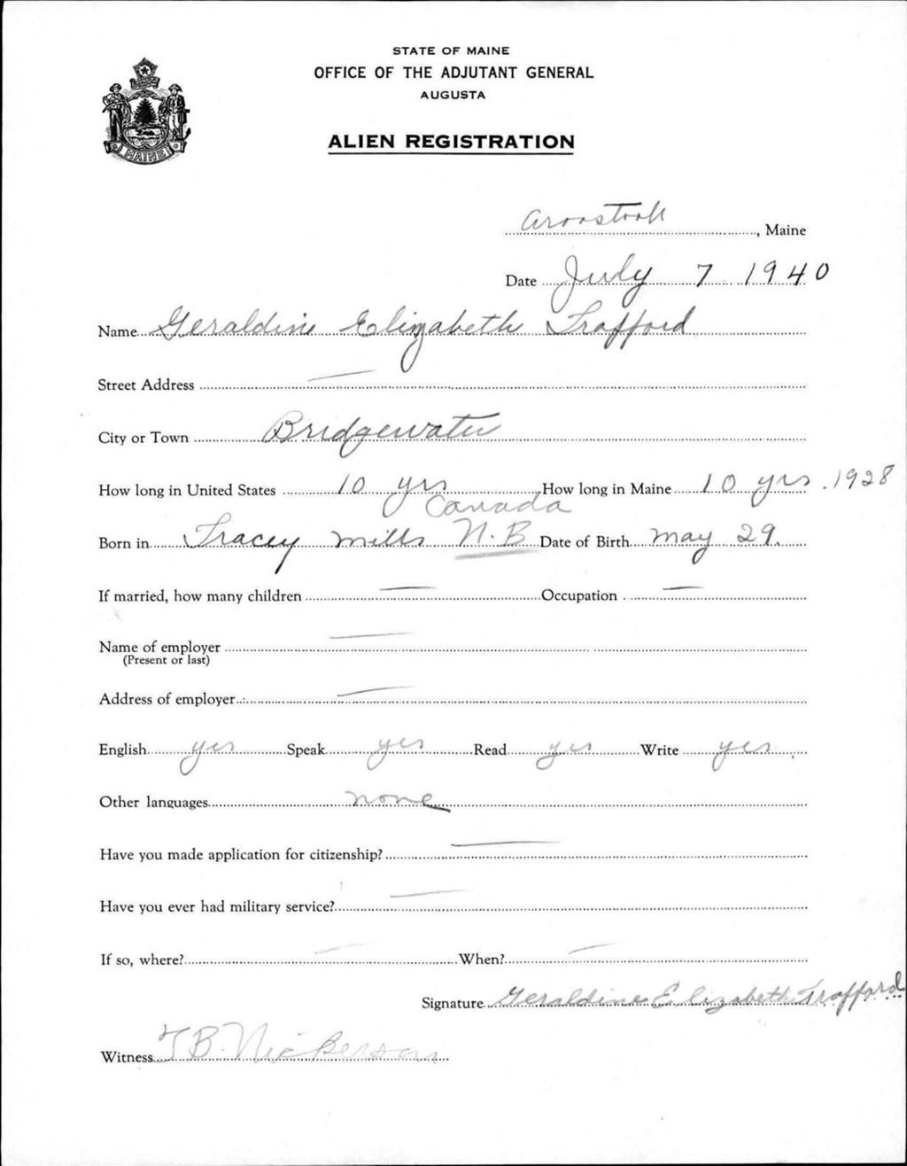 Miniature of Alien Registration- Trafford, Geraldine E. (Bridgewater, Aroostook County)