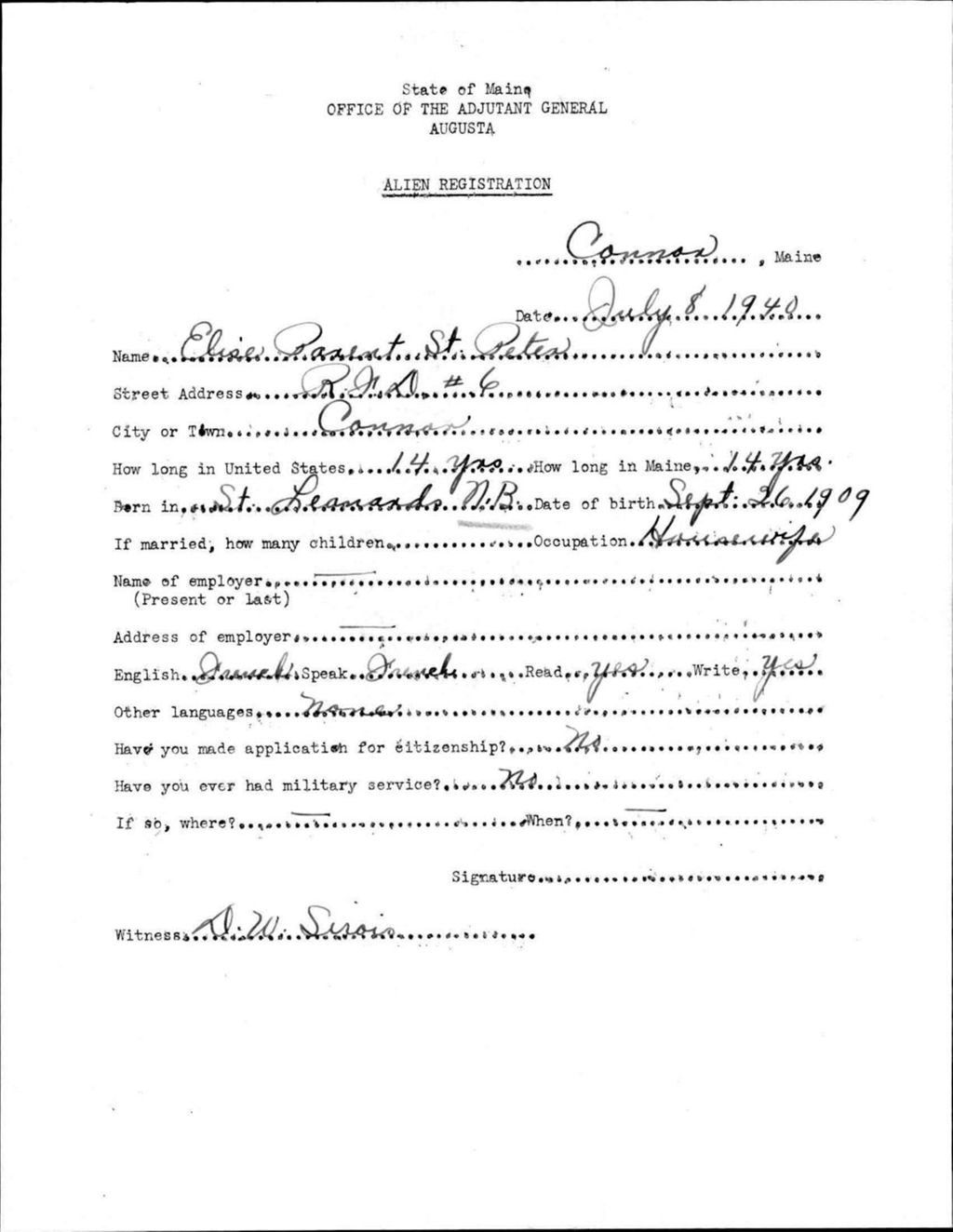 Miniature of Alien Registration- Parent, Elise (Connor Twp, Aroostook County)