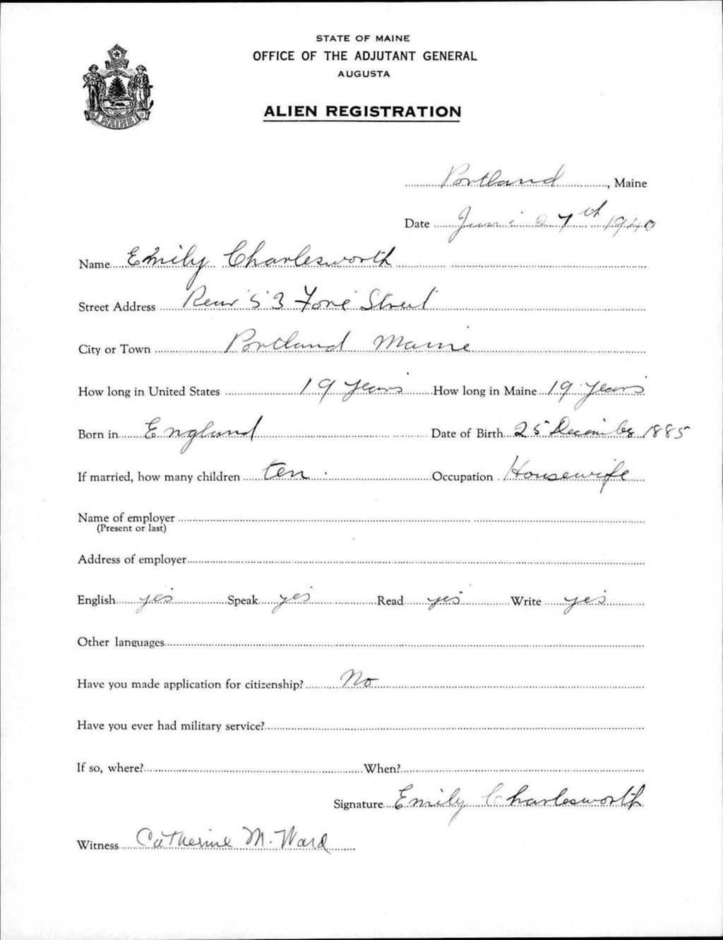 Miniature of Alien Registration- Charlesworth, Emily (Portland, Cumberland County)