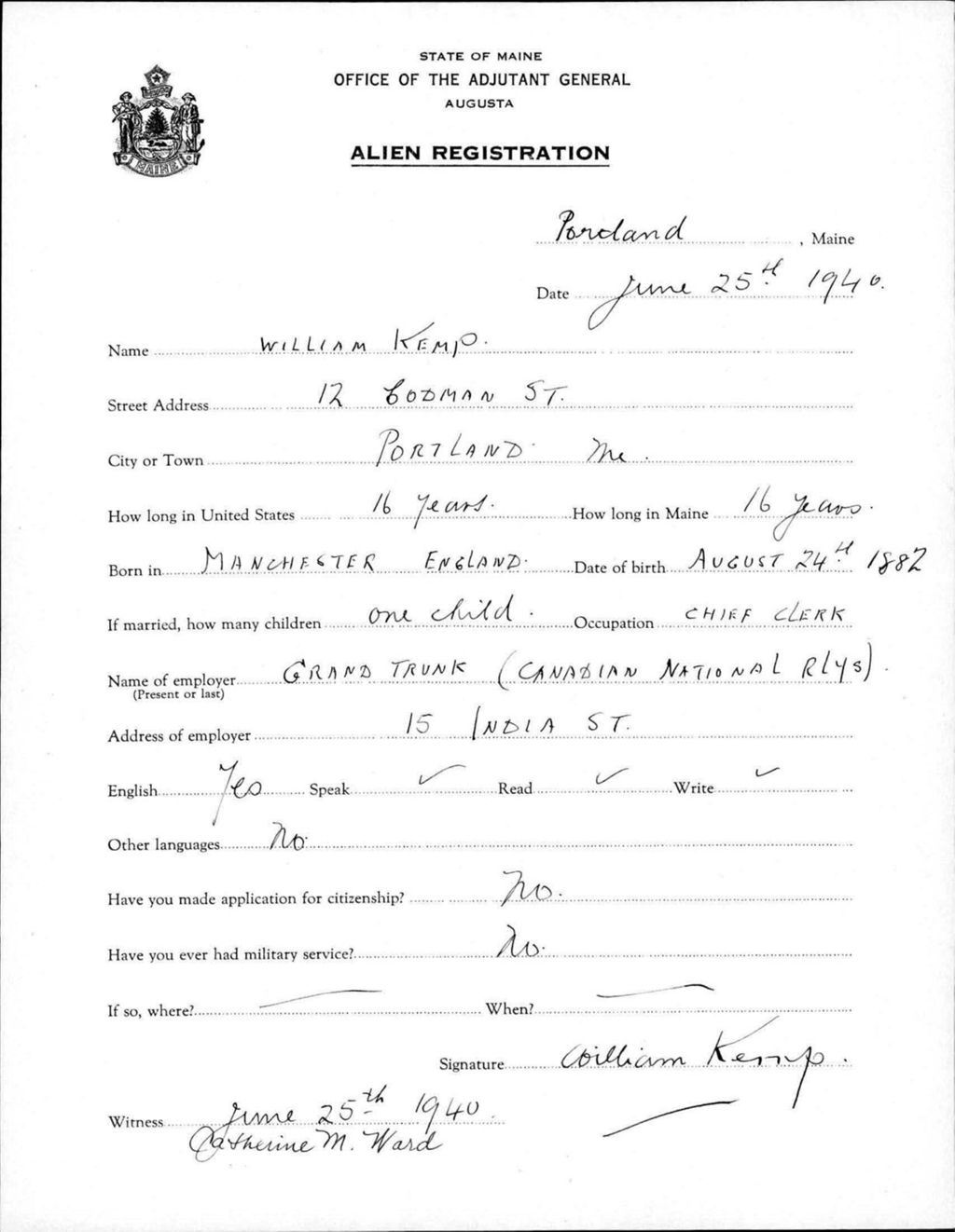 Miniature of Alien Registration- Kemp, William (Portland, Cumberland County)