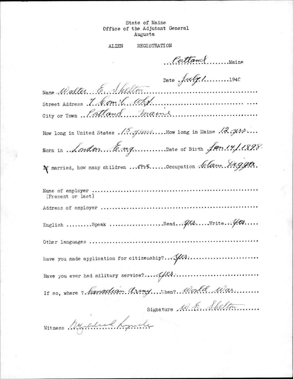 Miniature of Alien Registration- Shelton, Walter E. (Portland, Cumberland County)