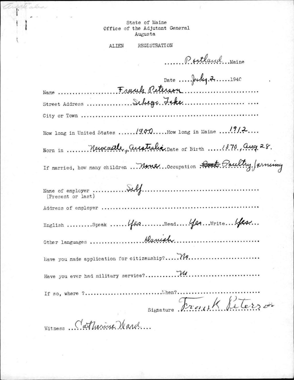 Miniature of Alien Registration- Peterson, Frank (Portland, Cumberland County)