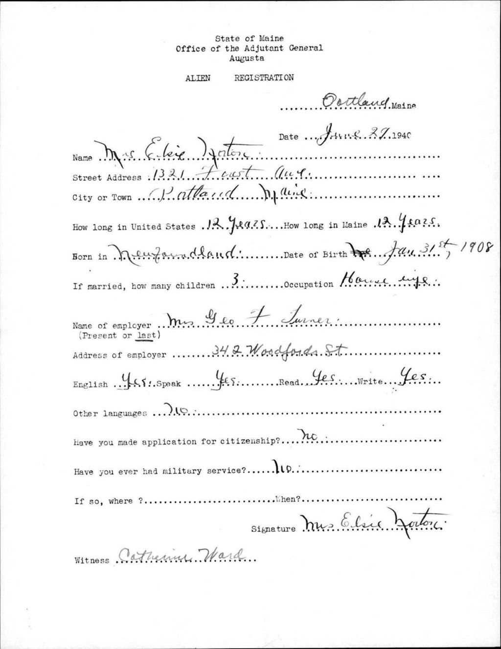 Miniature of Alien Registration- Norton, Elsie (Portland, Cumberland County)