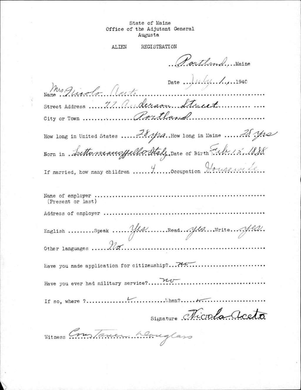 Miniature of Alien Registration- Aceto, Nicolo (Portland, Cumberland County)