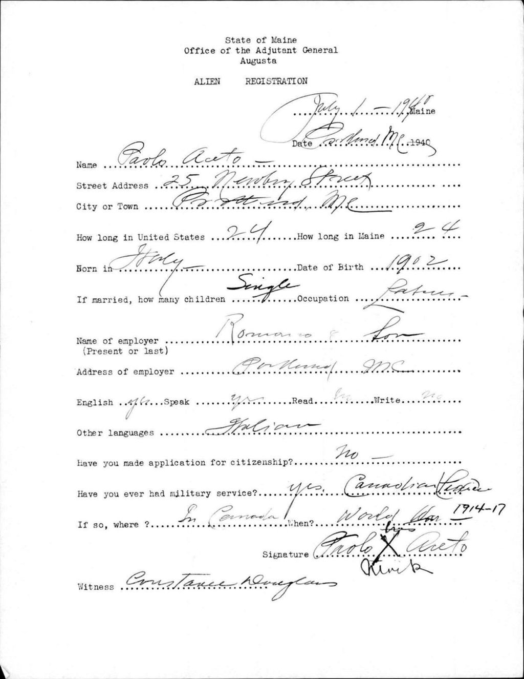 Miniature of Alien Registration- Aceto, Paolo (Portland, Cumberland County)