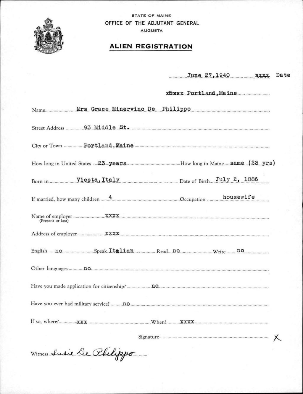 Miniature of Alien Registration- Minervino, Grace (Portland, Cumberland County)