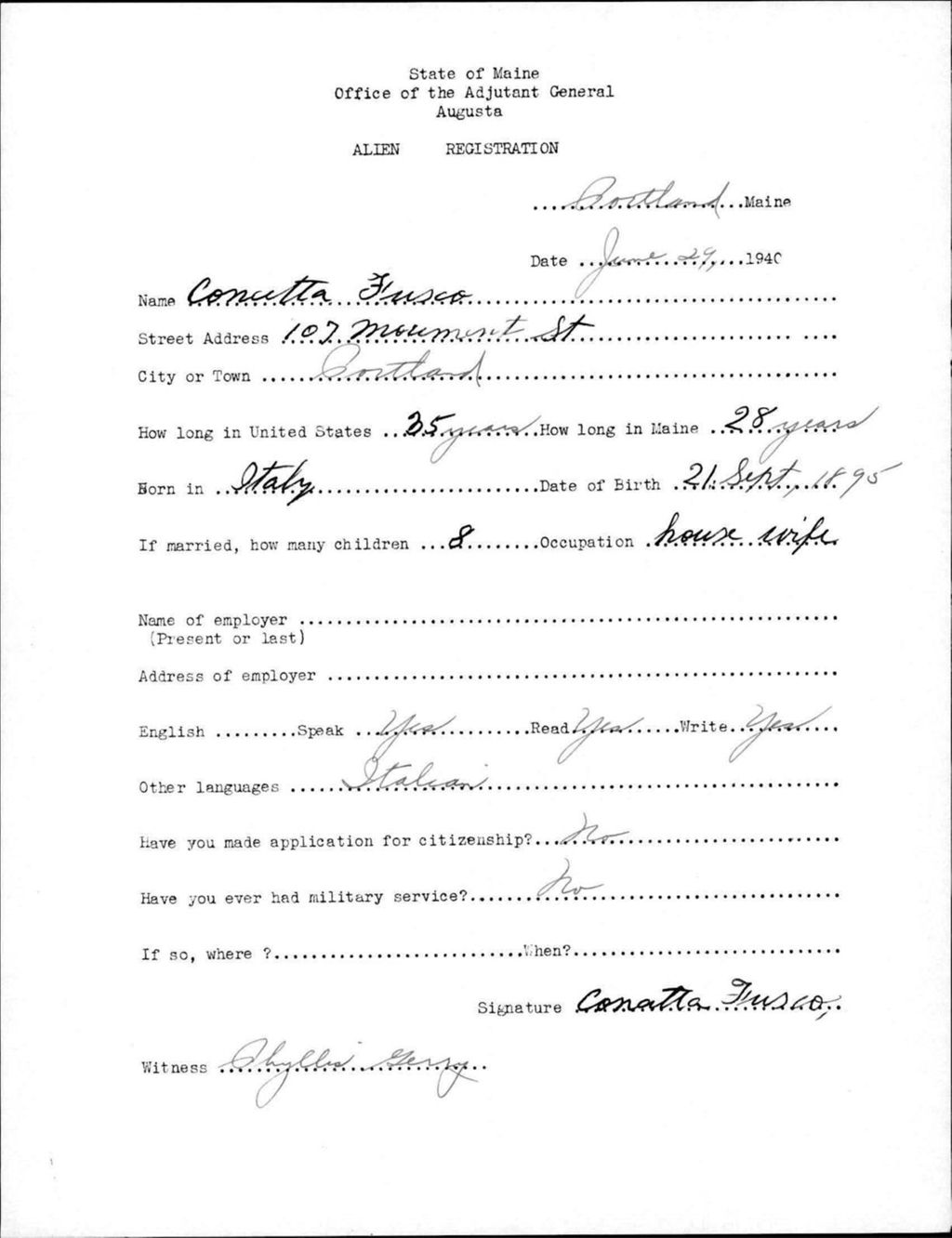 Miniature of Alien Registration- Fusco, Concetta (Portland, Cumberland County)