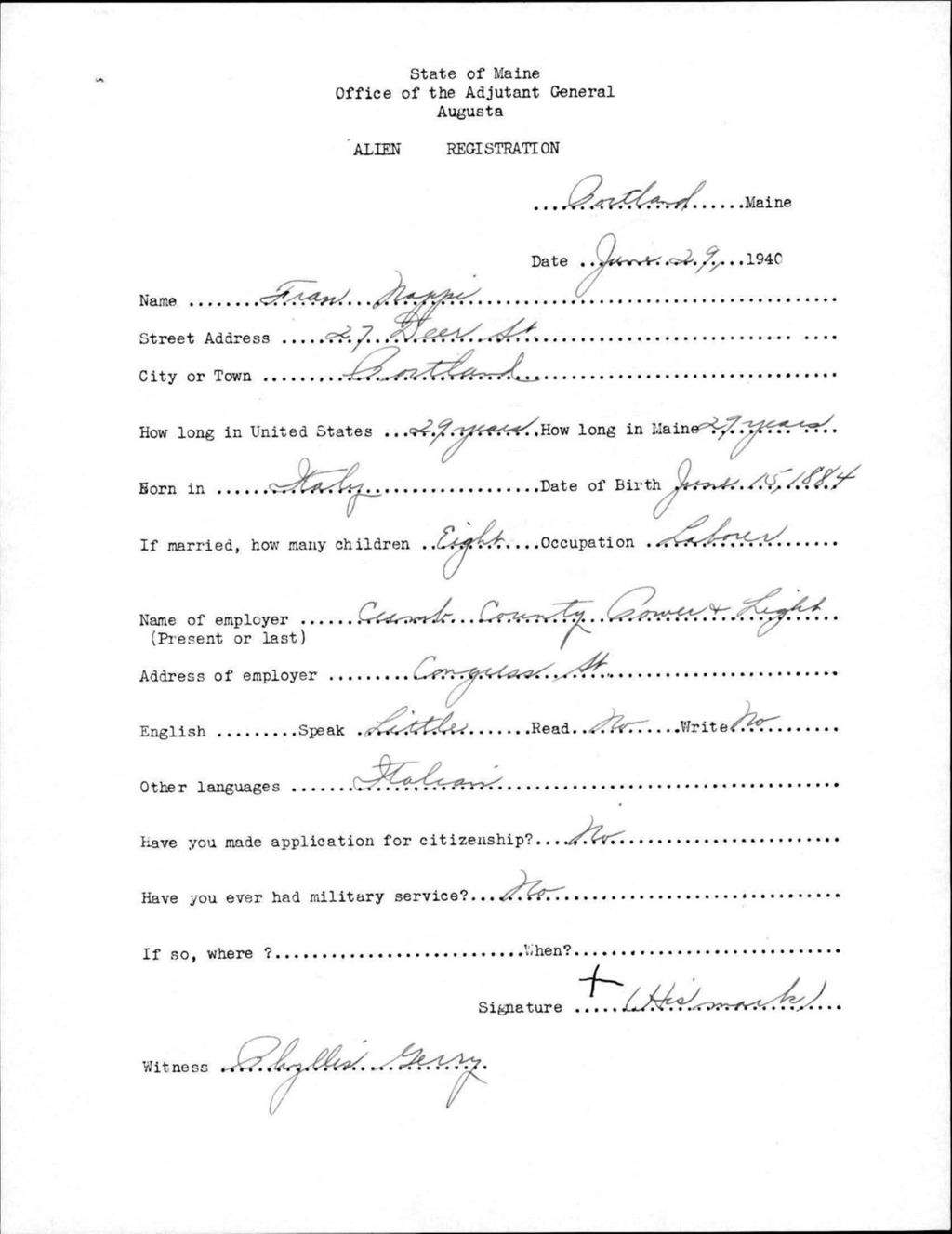Miniature of Alien Registration- Nappi, Fran (Portland, Cumberland County)