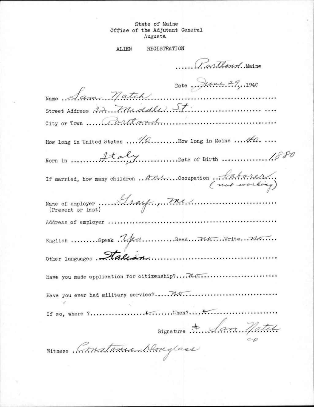 Miniature of Alien Registration- Natch, Sam (Portland, Cumberland County)