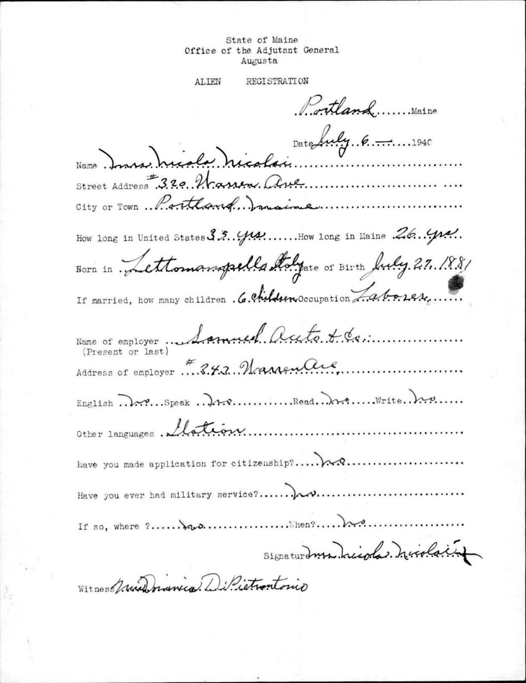 Miniature of Alien Registration- Nicolai, Nicola (Portland, Cumberland County)