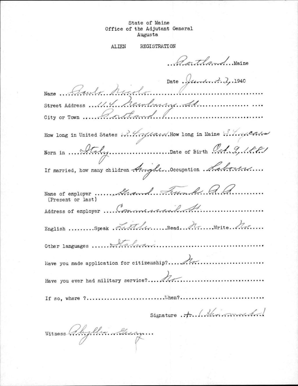 Miniature of Alien Registration- Nicolo, Paulo (Portland, Cumberland County)