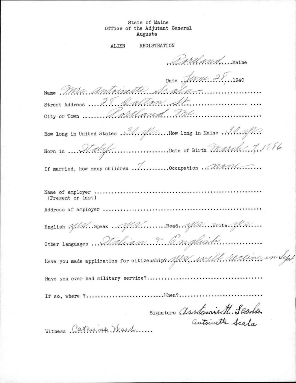 Miniature of Alien Registration- Scala, Antoinette (Portland, Cumberland County)