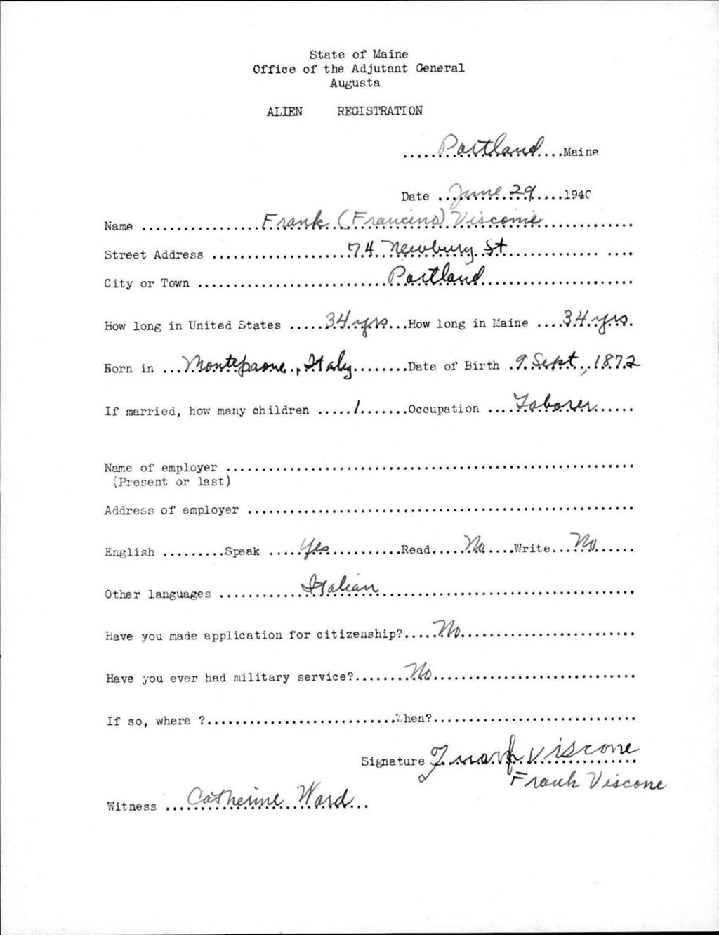 Miniature of Alien Registration- Viscone, Frank (Francins) (Portland, Cumberland County)