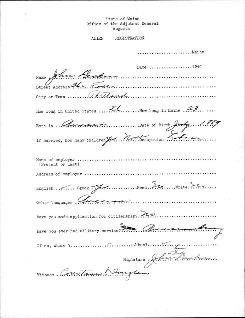 Miniature of Alien Registration- Decker, John (Portland, Cumberland County)