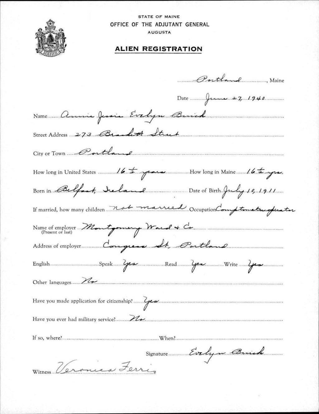 Miniature of Alien Registration- Buick, Annie Jessie E. (Portland, Cumberland County)