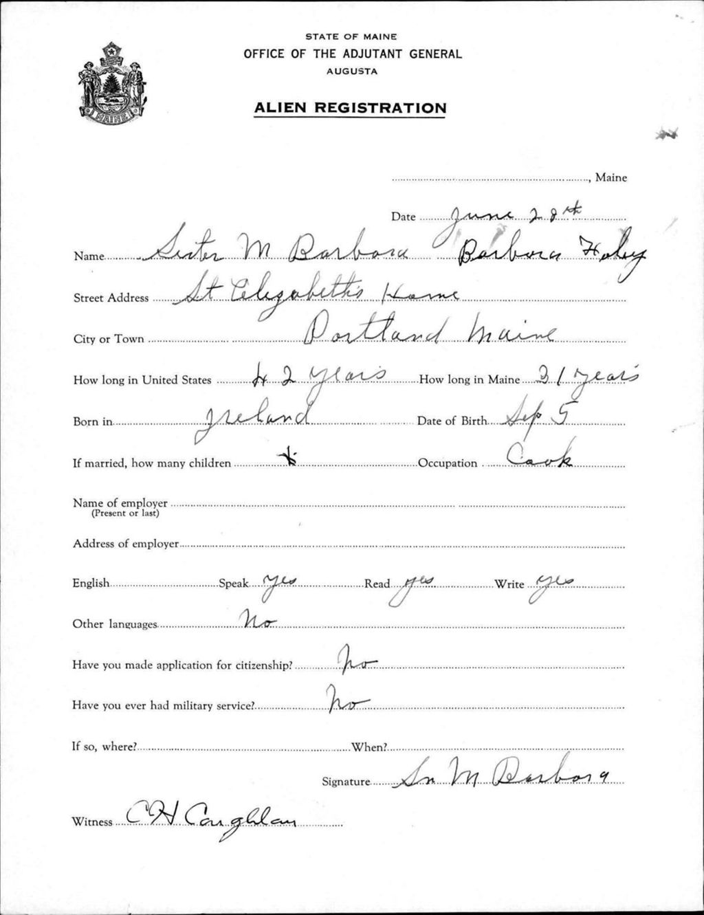 Miniature of Alien Registration- Foley, Barbara (Portland, Cumberland County)