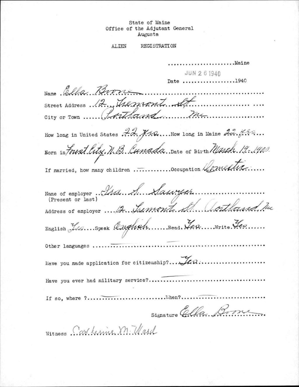 Miniature of Alien Registration- Boone, Ella (Portland, Cumberland County)