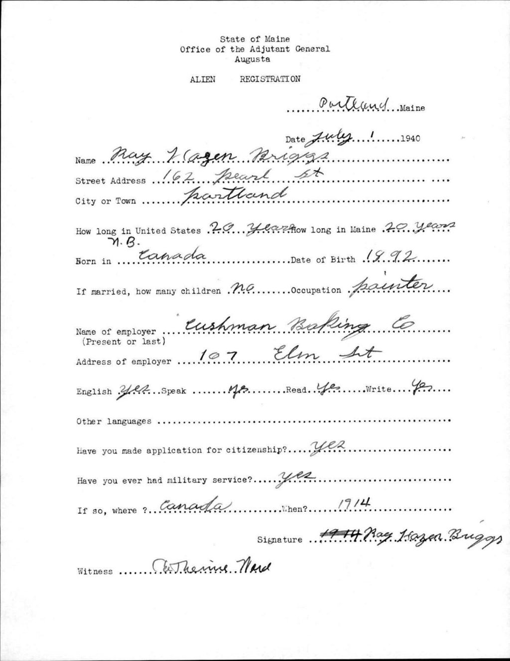Miniature of Alien Registration- Briggs, Ray H. (Portland, Cumberland County)