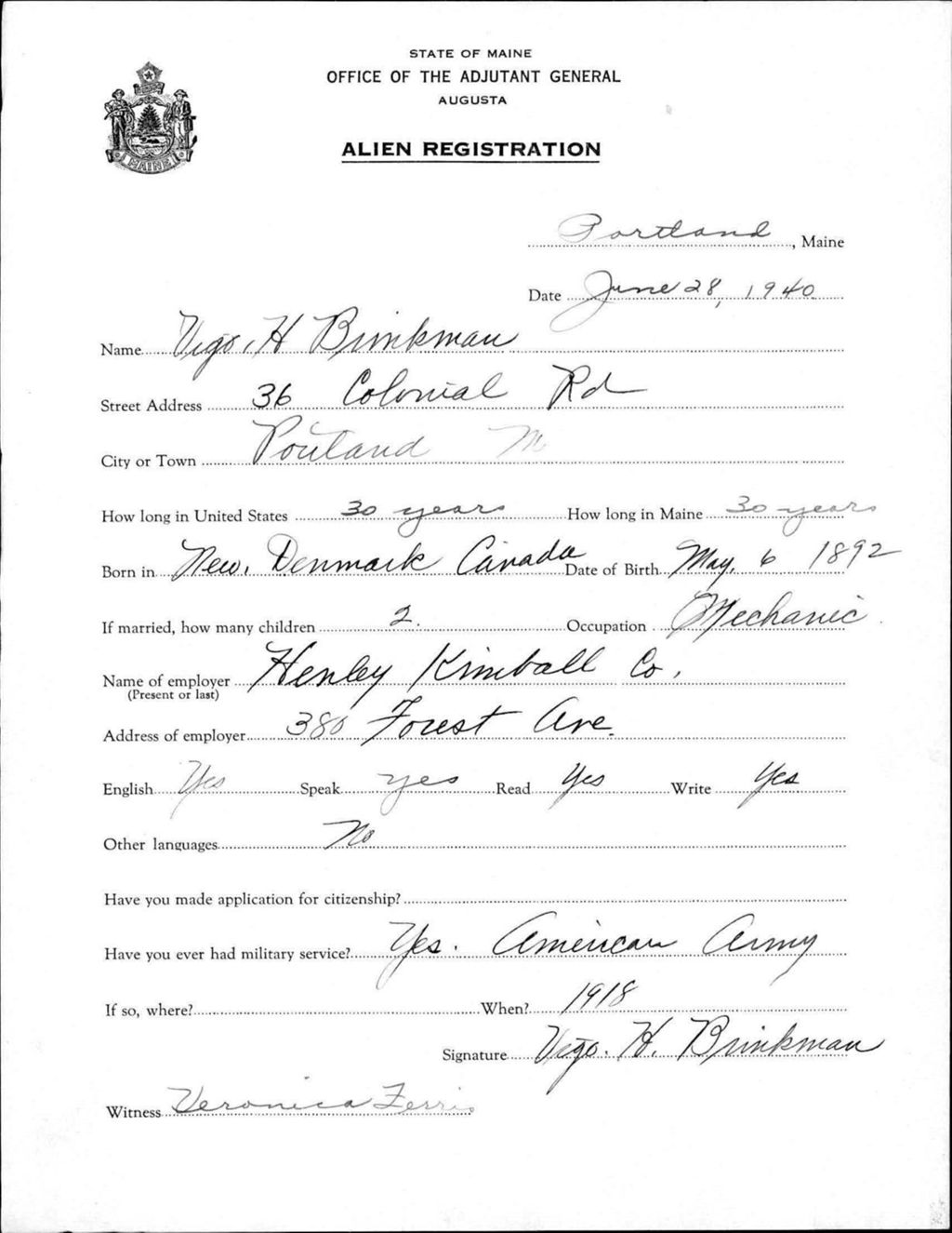 Miniature of Alien Registration- Brinkman, Vigo H. (Portland, Cumberland County)