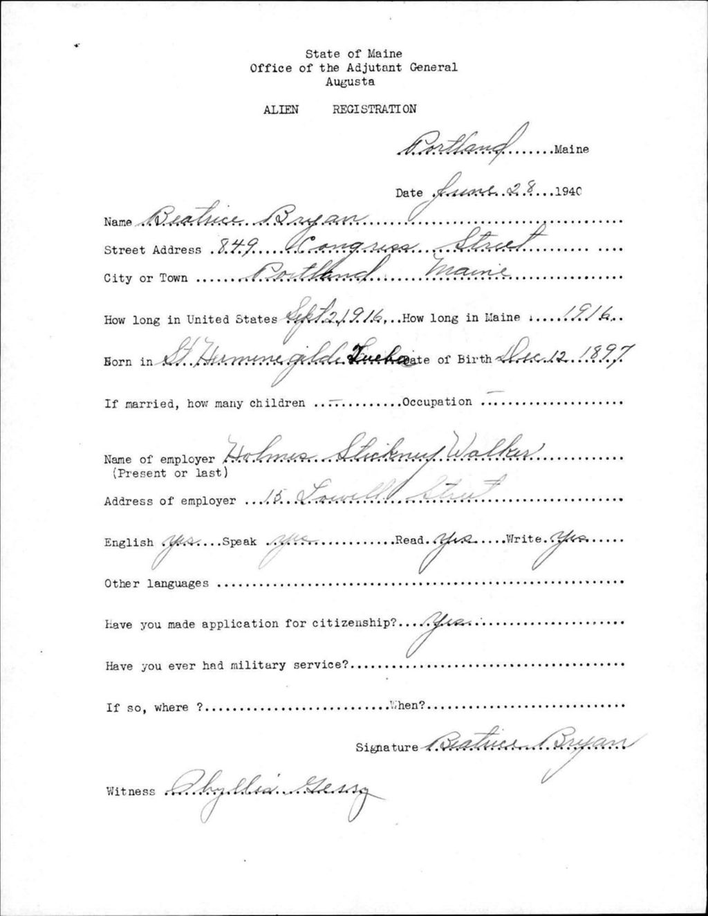 Miniature of Alien Registration- Bryan, Beatrice (Portland, Cumberland County)