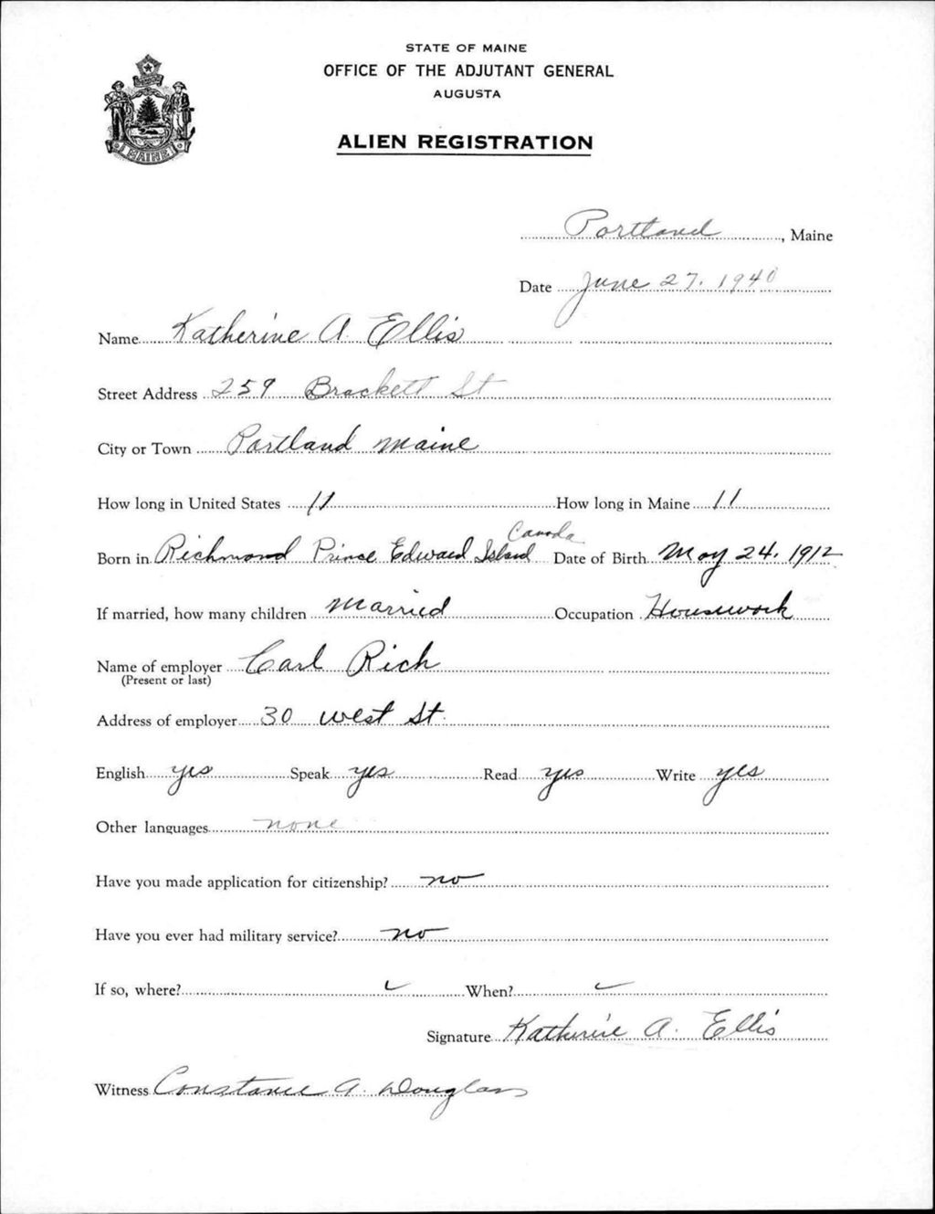 Miniature of Alien Registration- Ellis, Katherine A. (Portland, Cumberland County)