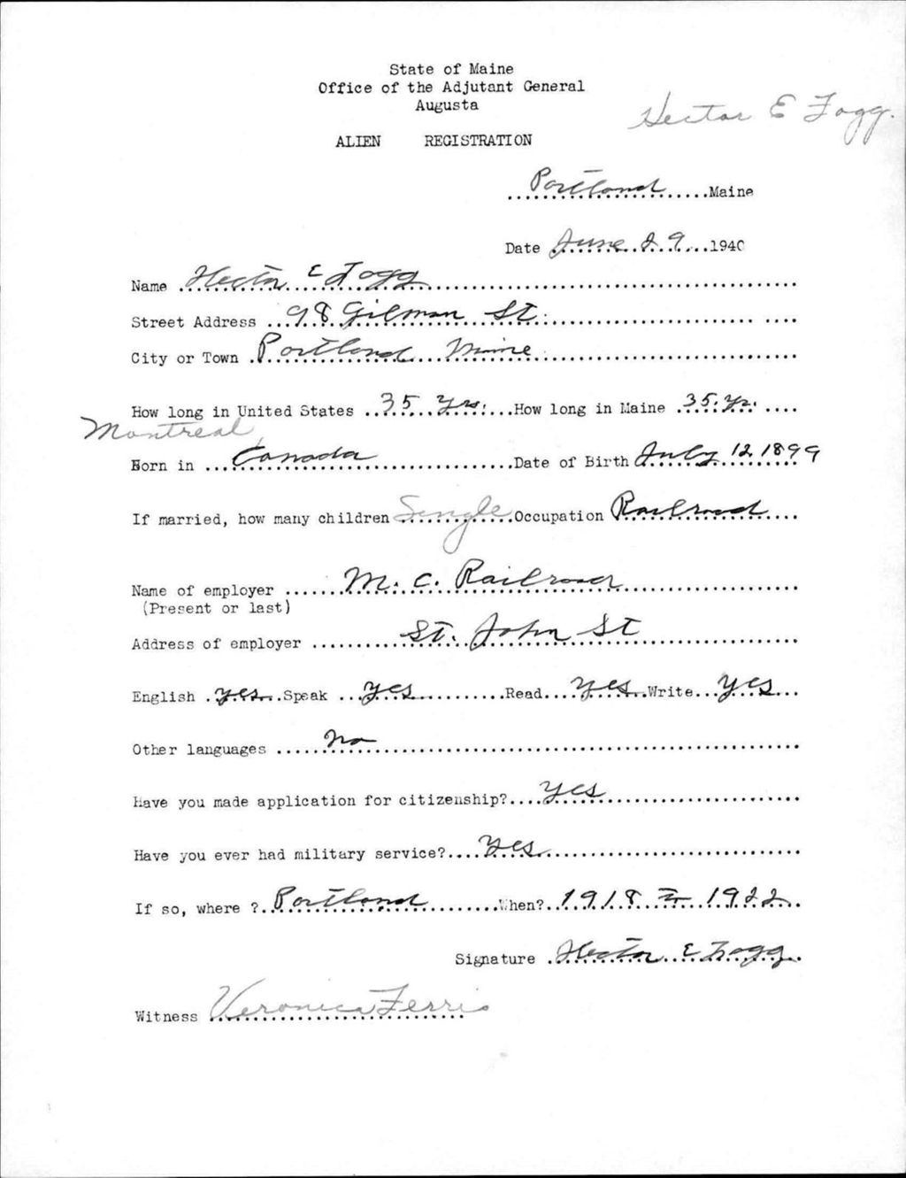 Miniature of Alien Registration- Fogg, Hector E. (Portland, Cumberland County)