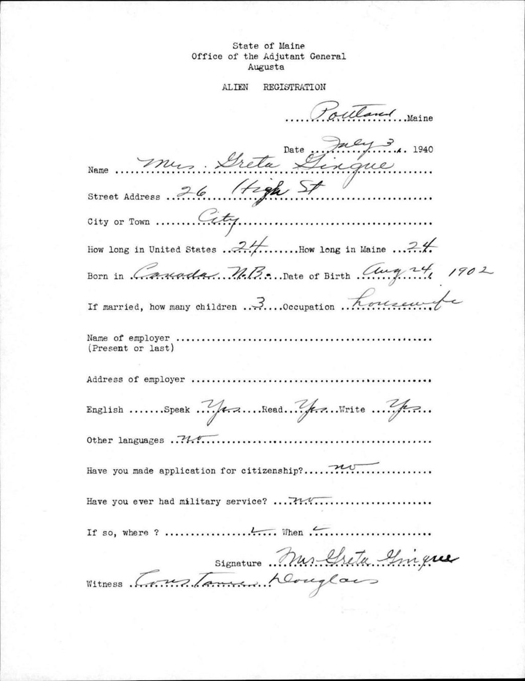 Miniature of Alien Registration- Gingue, Greta (Portland, Cumberland County)
