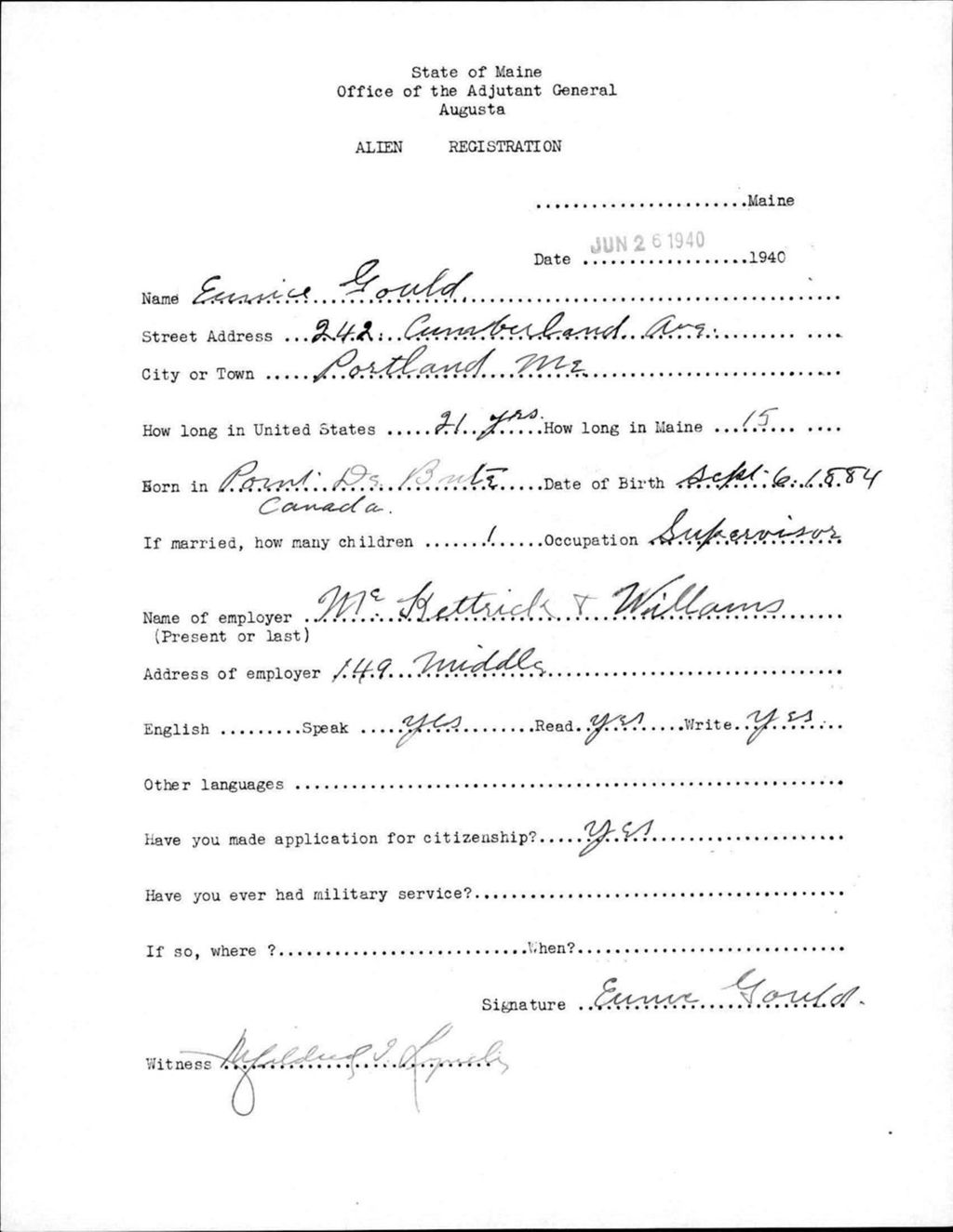 Miniature of Alien Registration- Gould, Eunice (Portland, Cumberland County)