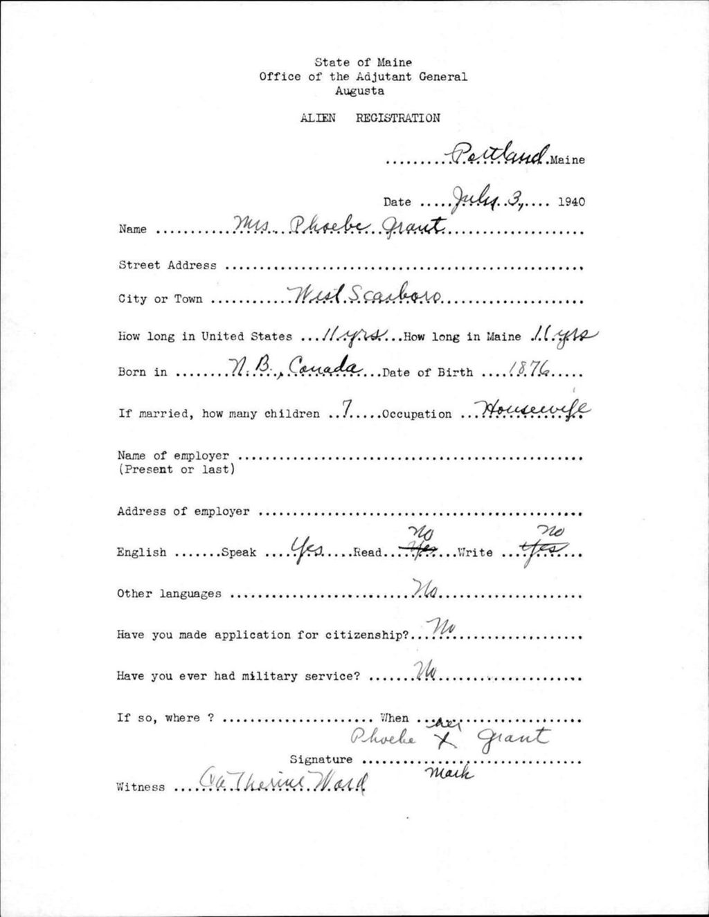 Miniature of Alien Registration- Grant, Phoebe (Portland, Cumberland County)