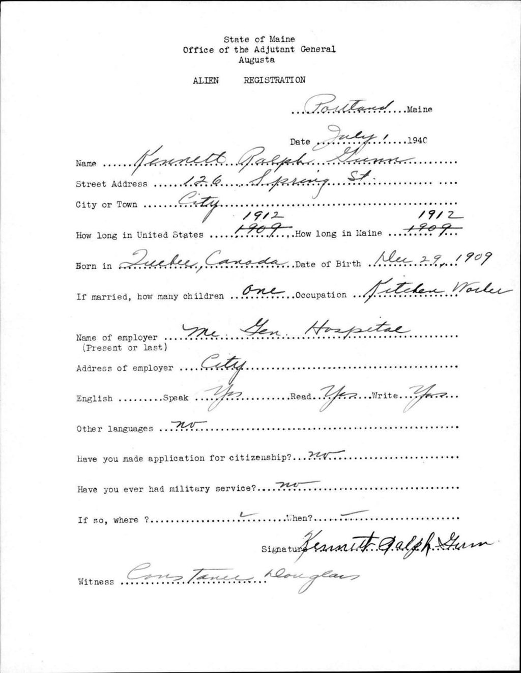 Miniature of Alien Registration- Gunn, Kenneth R. (Portland, Cumberland County)