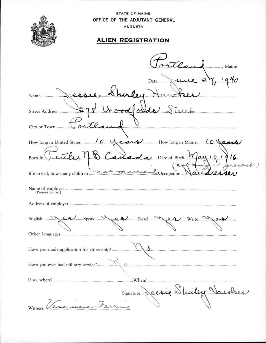 Miniature of Alien Registration- Hawkes, Jessie S. (Portland, Cumberland County)