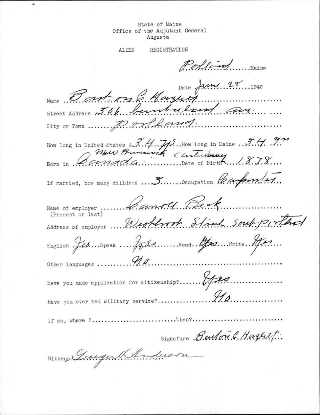 Miniature of Alien Registration- Hazlett, Barton C. (Portland, Cumberland County)