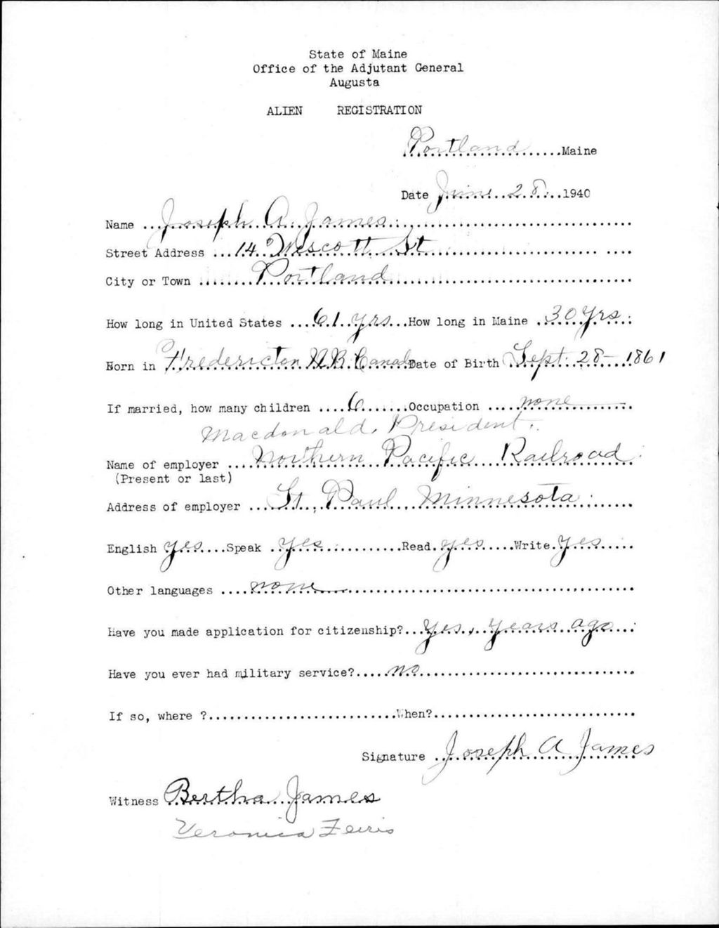 Miniature of Alien Registration- James, Joseph A. (Portland, Cumberland County)
