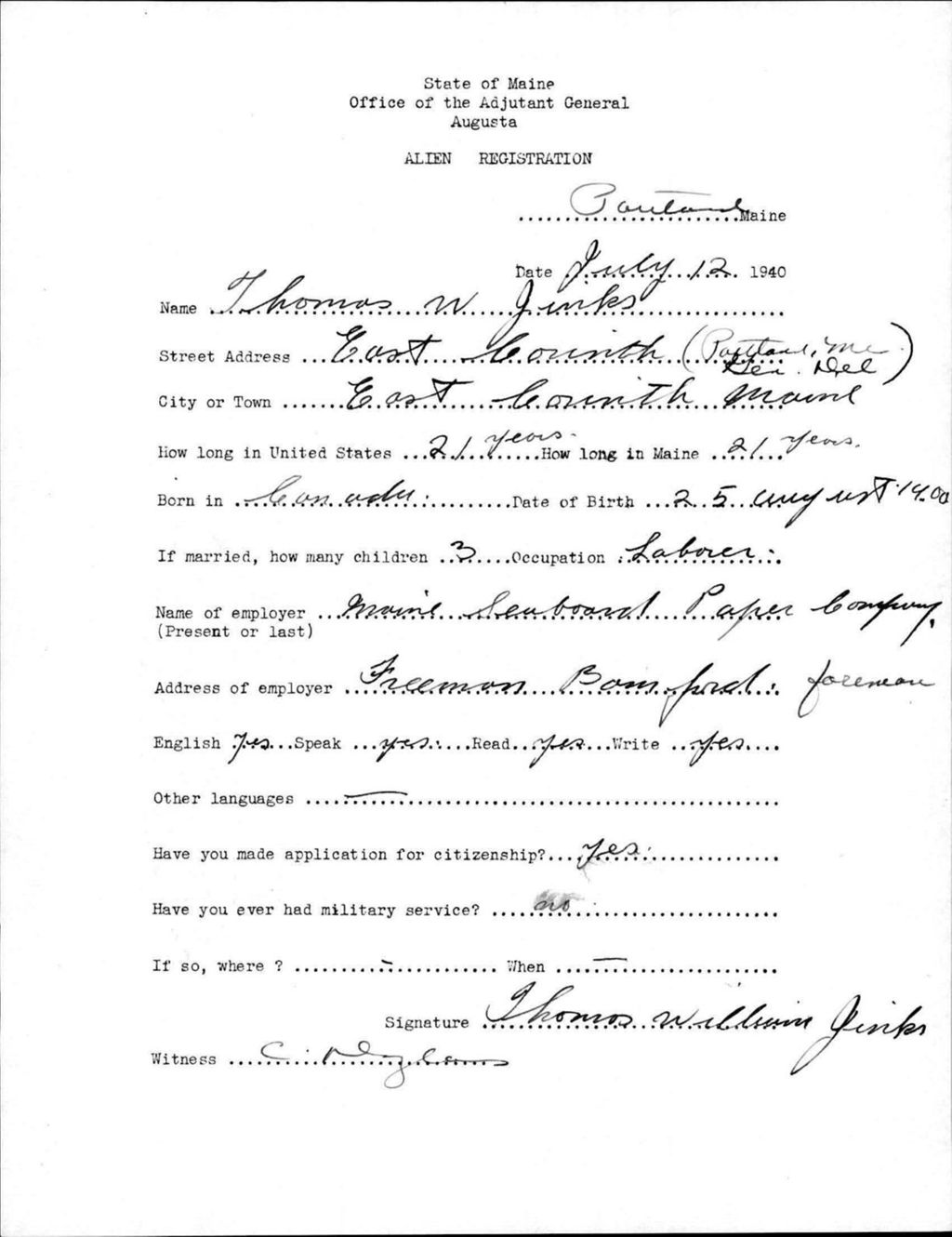 Miniature of Alien Registration- Jinks, Thomas W. (Portland, Cumberland County)