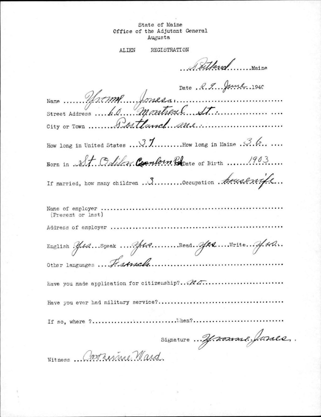 Miniature of Alien Registration- Jones, Yvonne (Portland, Cumberland County)