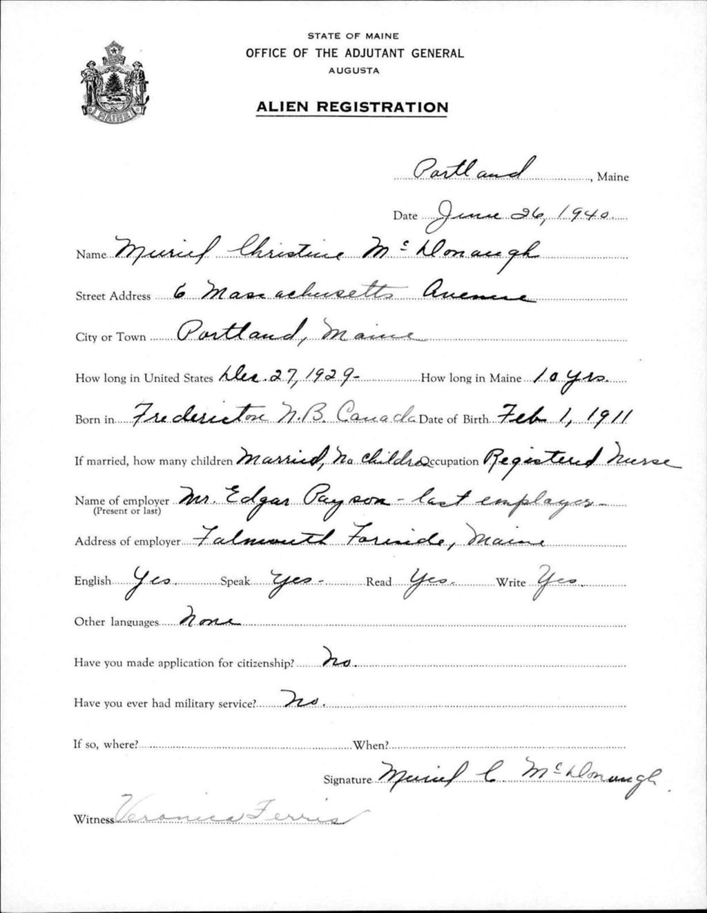 Miniature of Alien Registration- Mcdonaugh, Muriel C. (Portland, Cumberland County)