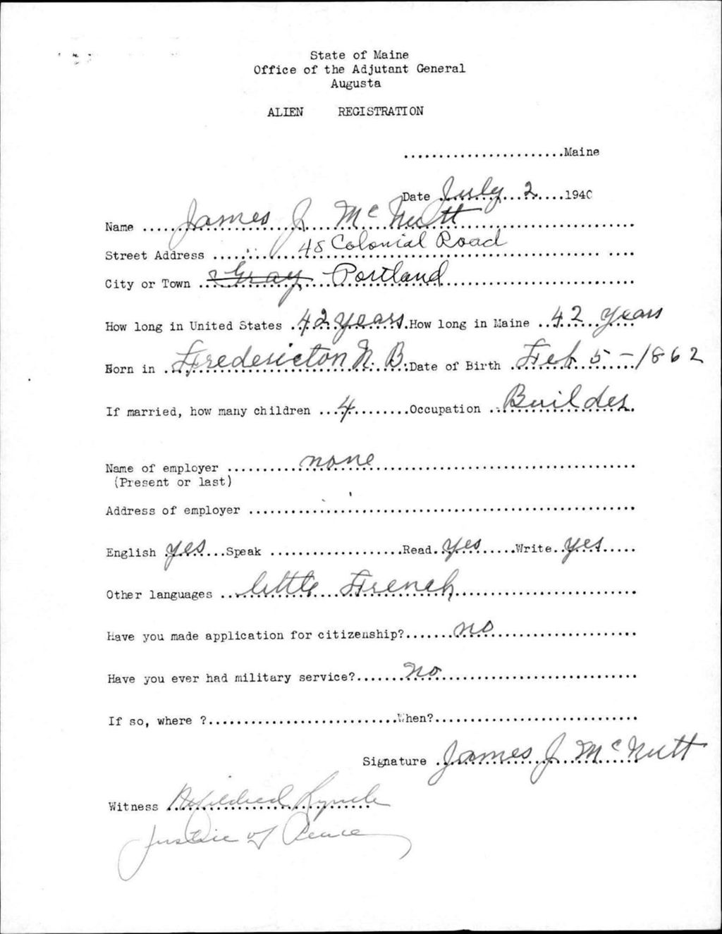 Miniature of Alien Registration- Mcnutt, James J. (Portland, Cumberland County)