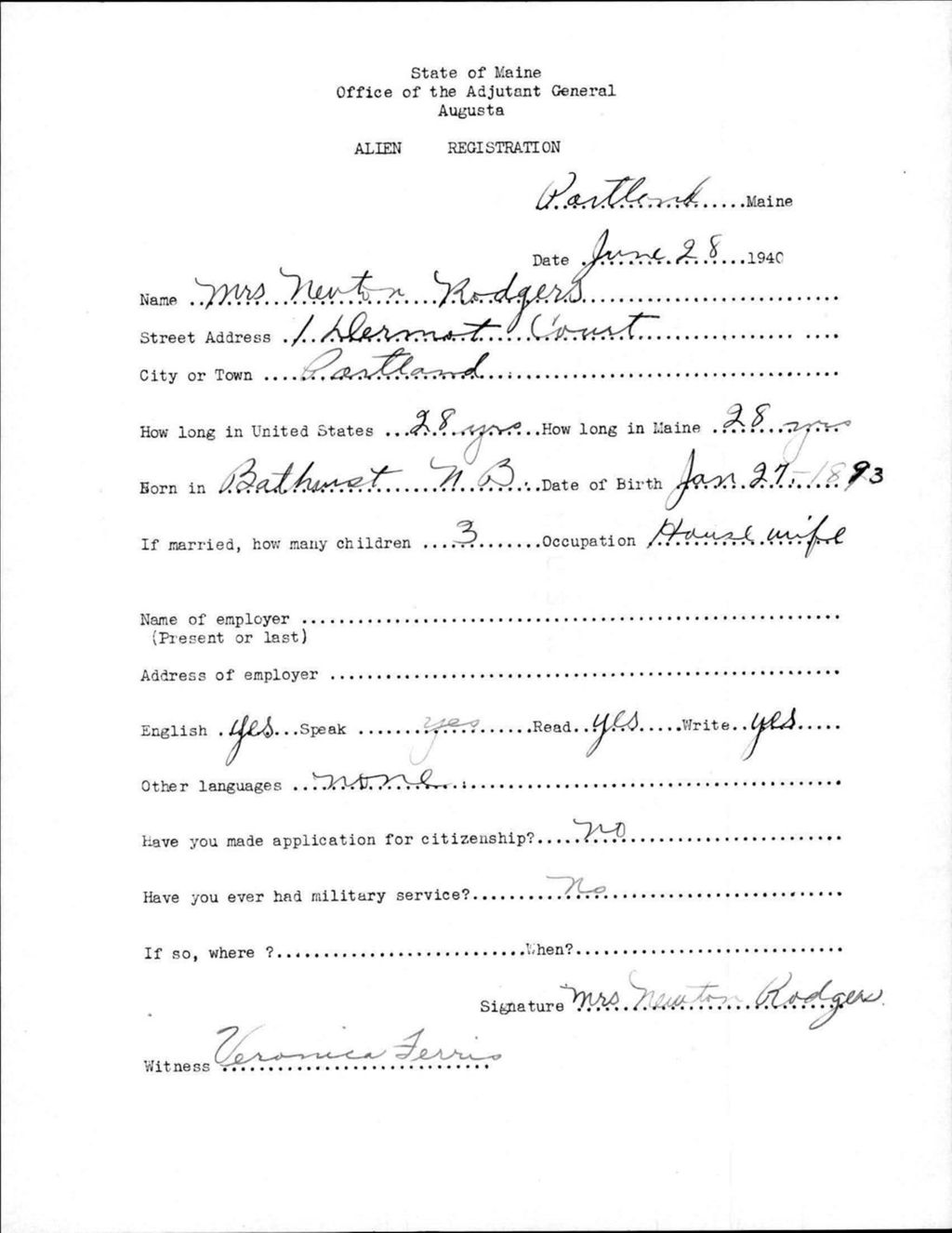 Miniature of Alien Registration- Rodgers, Newton (Portland, Cumberland County)
