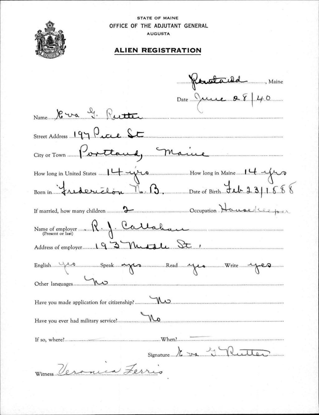 Miniature of Alien Registration- Rutter, Eva G. (Portland, Cumberland County)