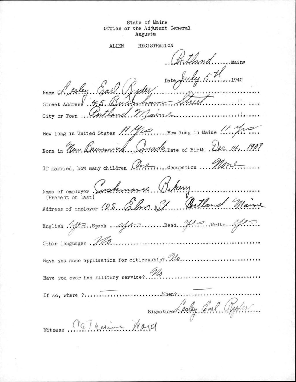 Miniature of Alien Registration- Ryder, Lesley E. (Portland, Cumberland County)
