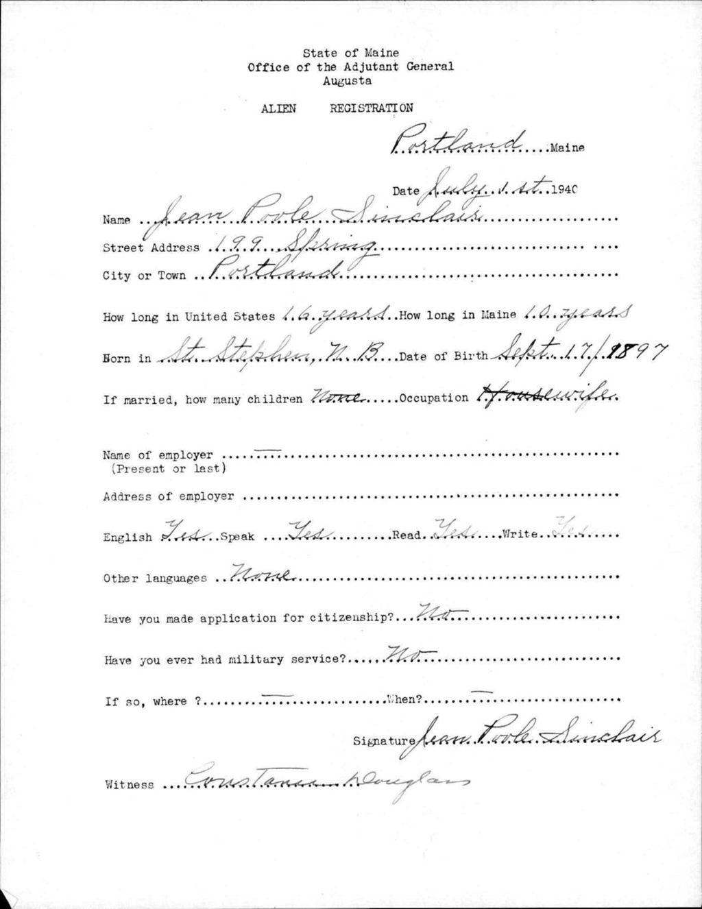 Miniature of Alien Registration- Poole, Jean (Portland, Cumberland County)