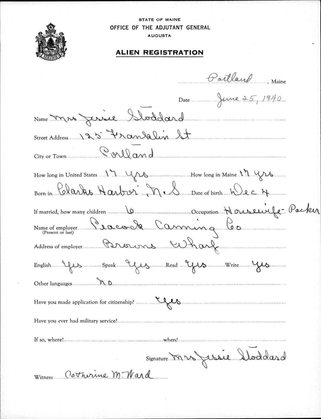 Miniature of Alien Registration- Stoddard, Jessie (Portland, Cumberland County)