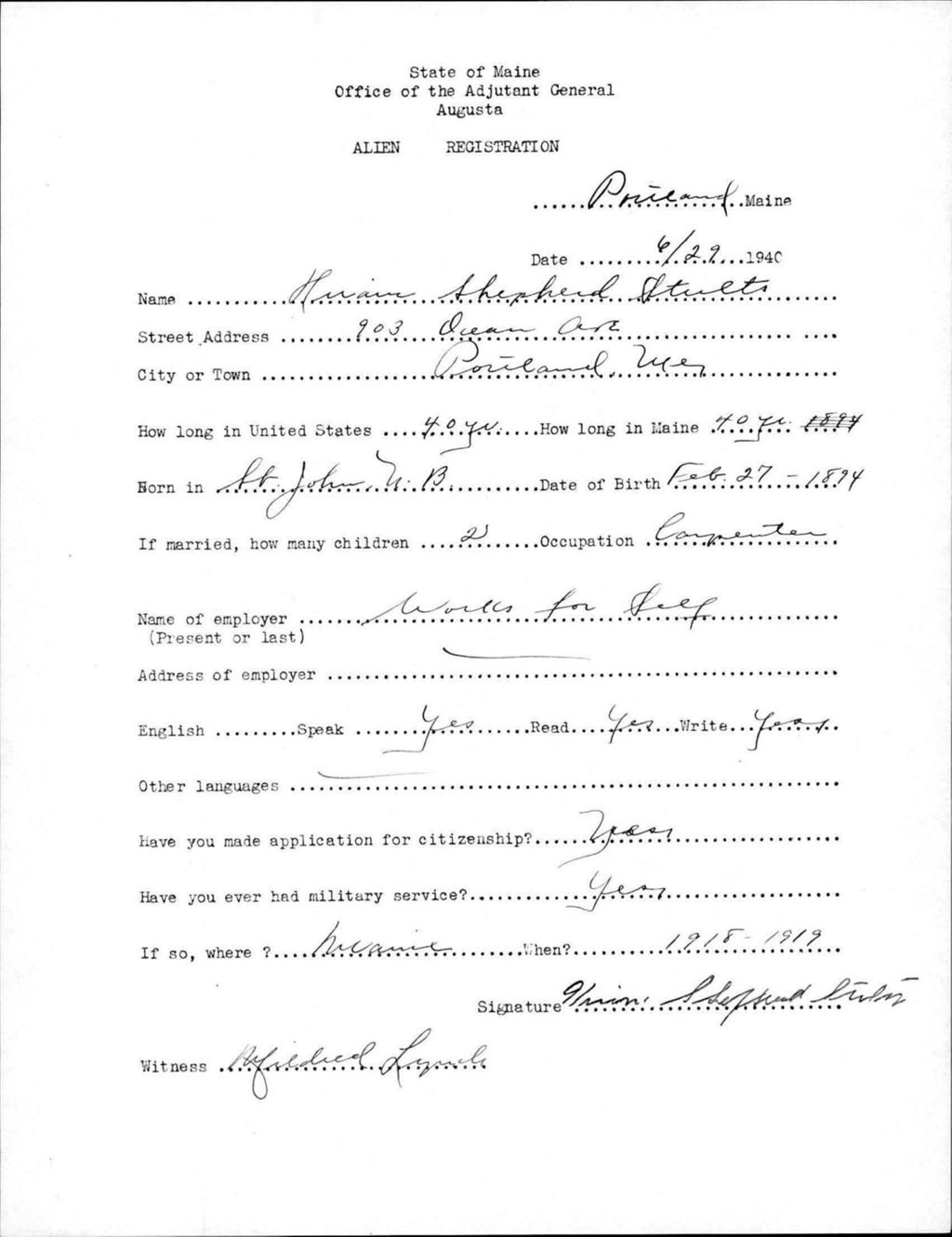 Miniature of Alien Registration- Stults, Hiram S. (Portland, Cumberland County)